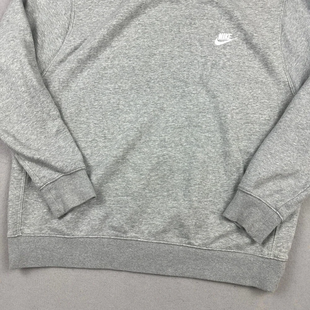 Nike Sweatshirt Men Extra Large Gray Heather Crewneck Pullover Swoosh XL